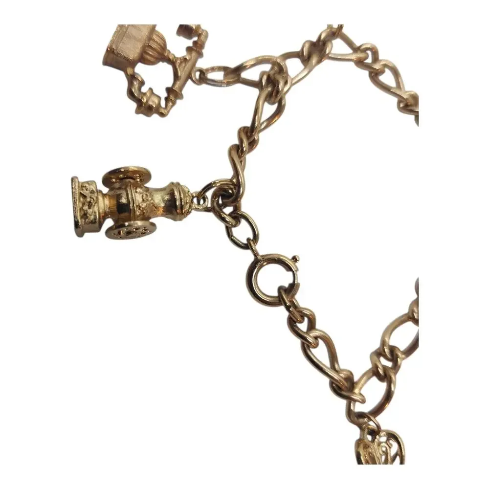 Vintage Avon Home Sweet Home Charm Bracelet Gold Tone Furniture House Charms